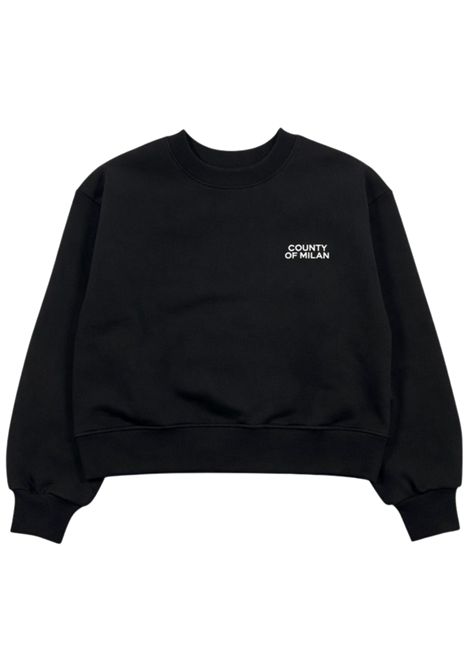 Black cotton sweatshirt for girls MARCELO BURLON | GSW065NERO